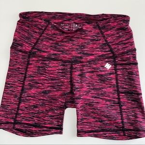 Black and pink spandex short biking shorts